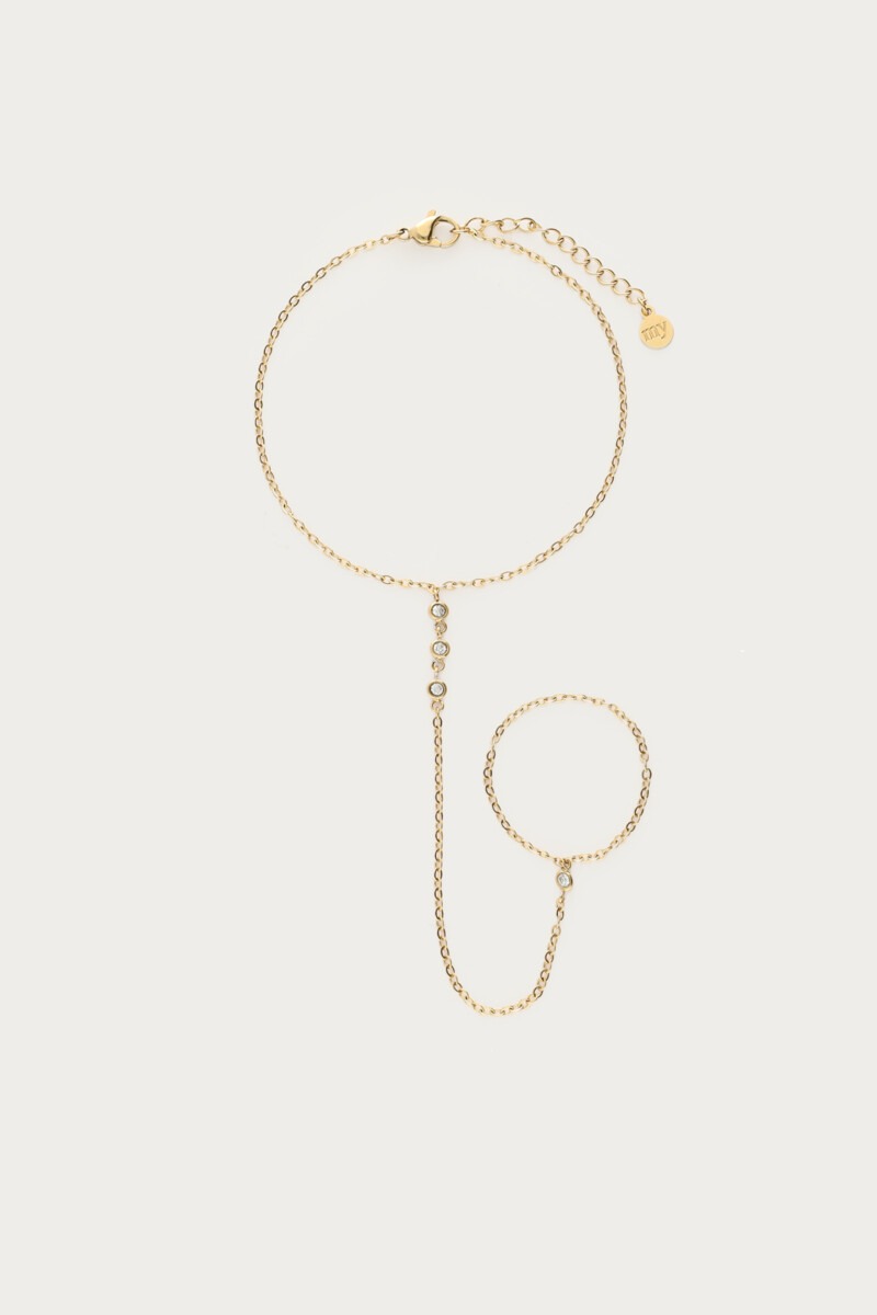 Hand ketting met strass stenen