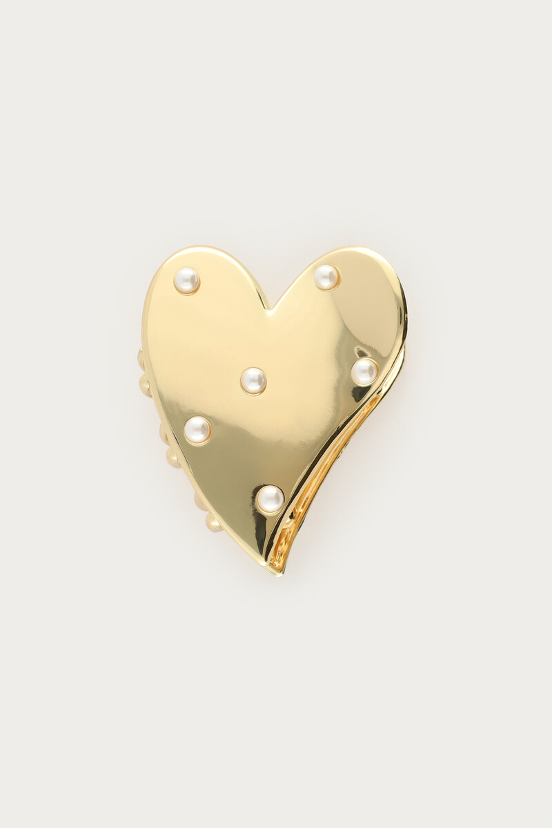 Heart-shaped hair clip with imitation pearls | My Jewellery