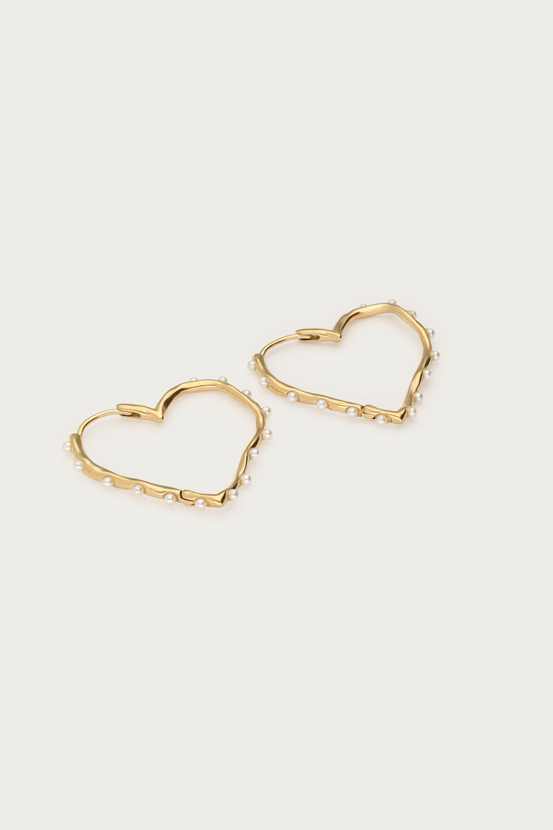 Heart earrings with imitation pearls | My Jewellery