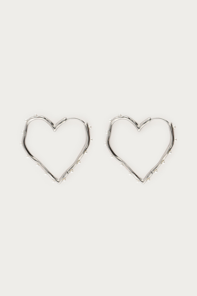 Heart earrings with imitation pearls | My Jewellery