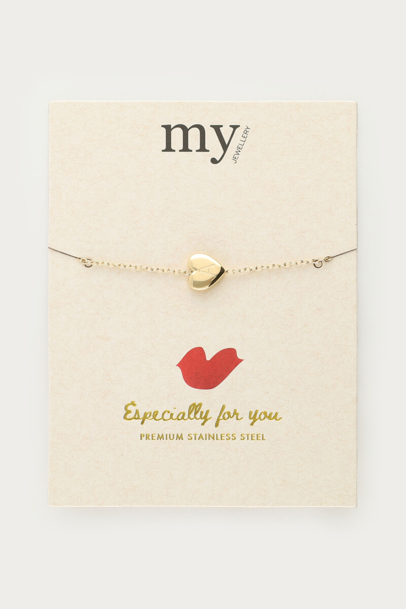 Hart armband met initial 