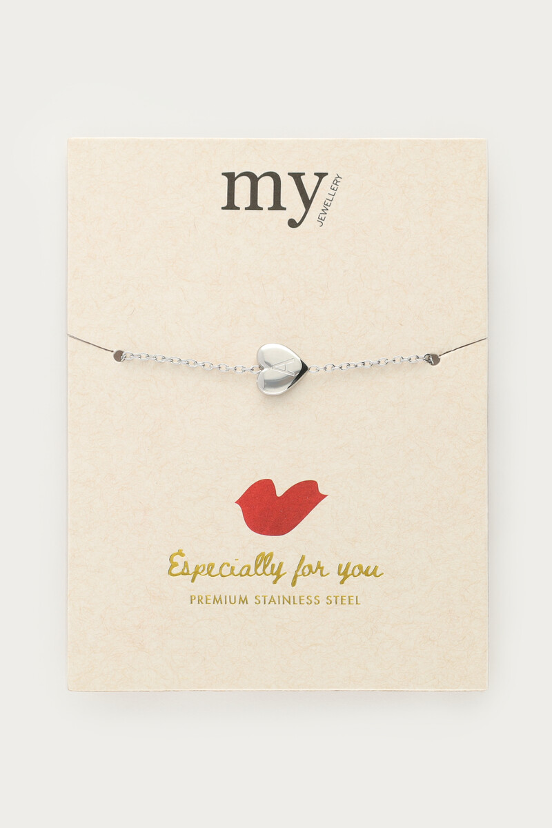 Hart armband met initial 