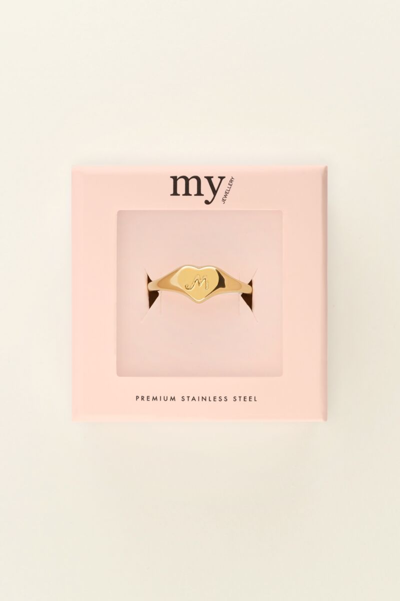Heart initial signet ring | My Jewellery