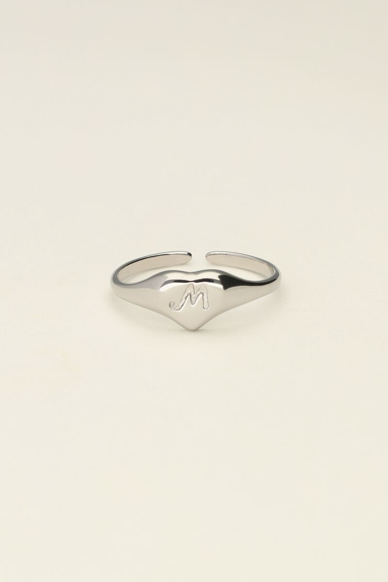 Heart initial signet ring | My Jewellery