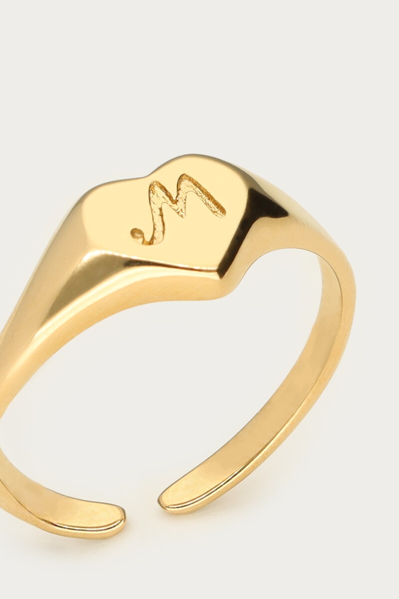 Heart initial signet ring | My Jewellery