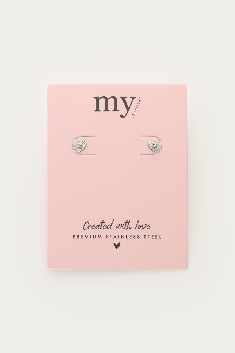 Heart studs with centre point | My Jewellery