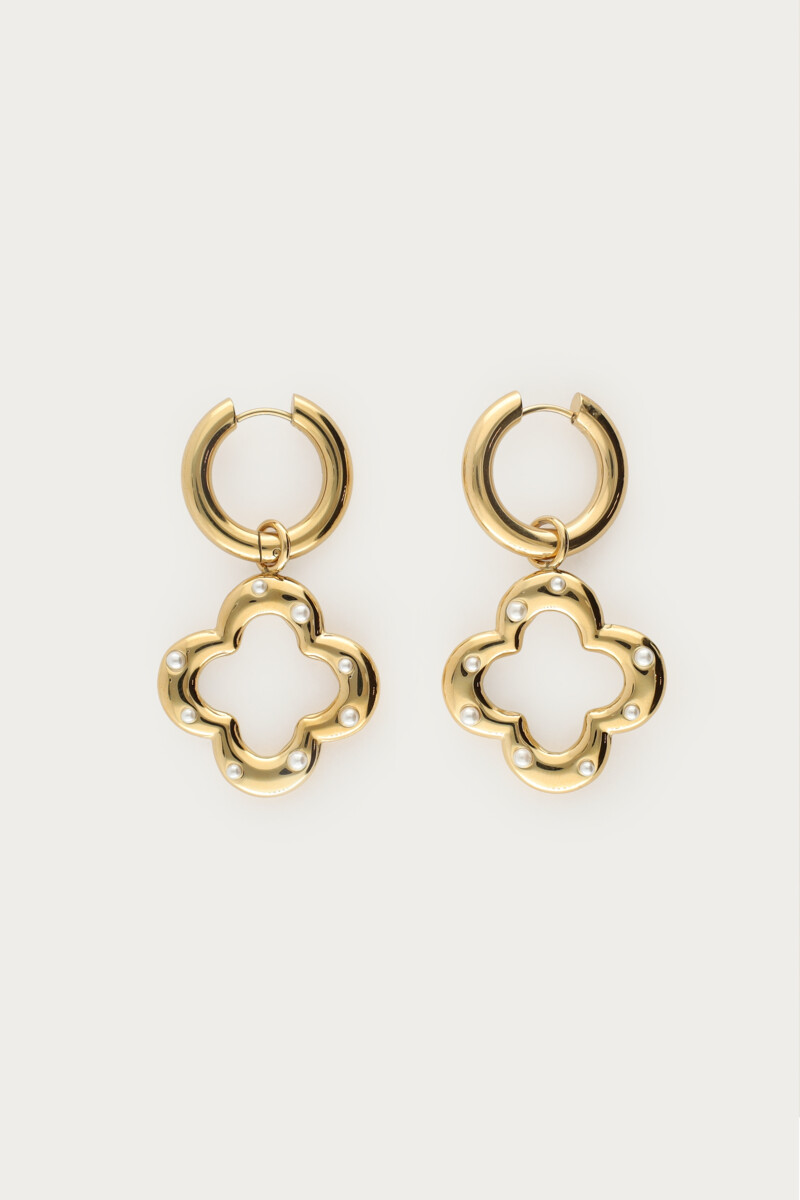Earrings with clover & faux pearls | My Jewellery