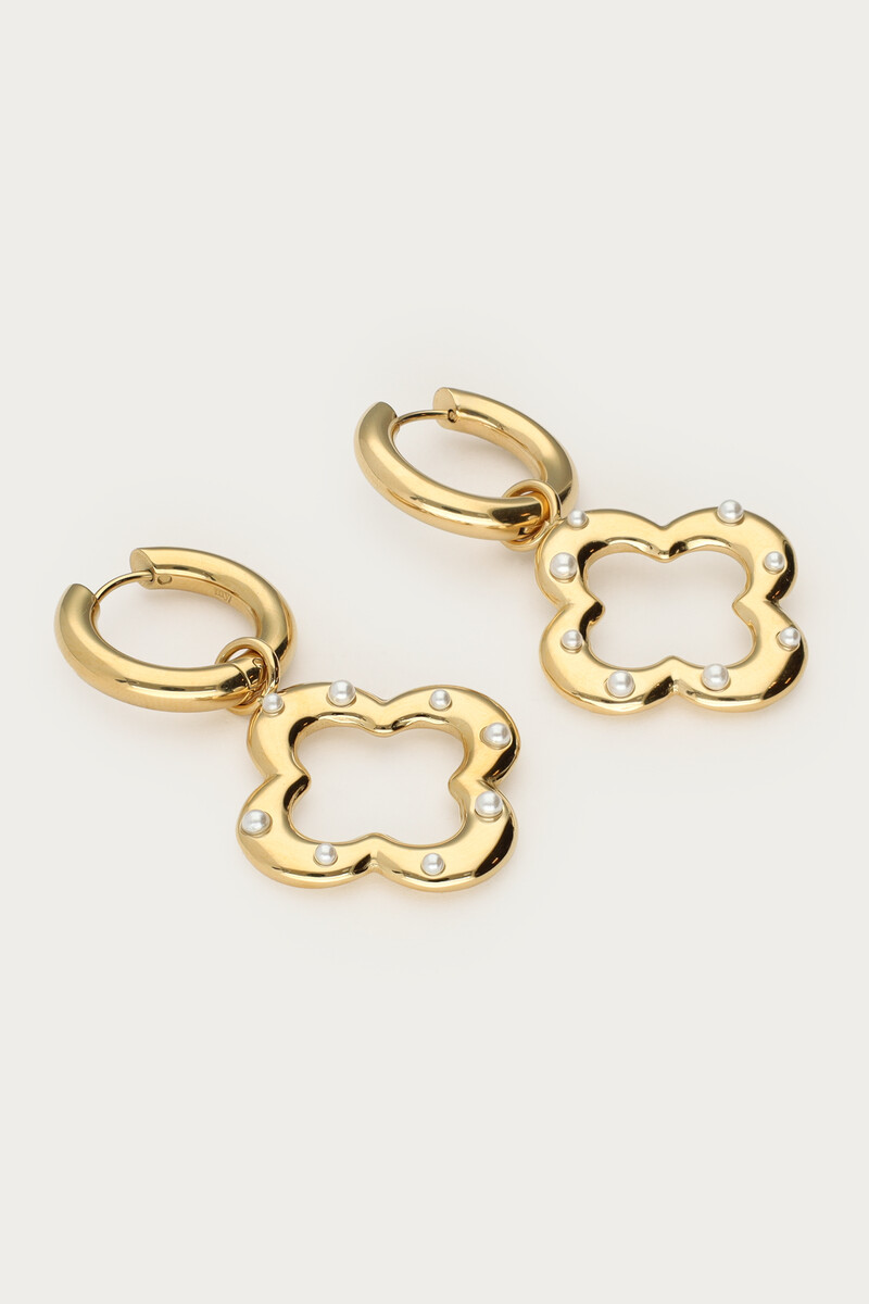 Earrings with clover & faux pearls | My Jewellery