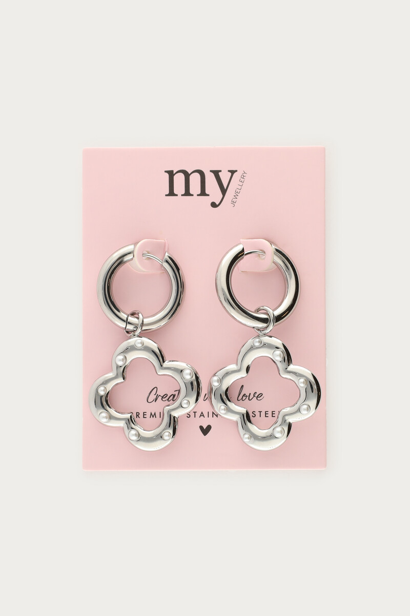 Earrings with clover & faux pearls | My Jewellery
