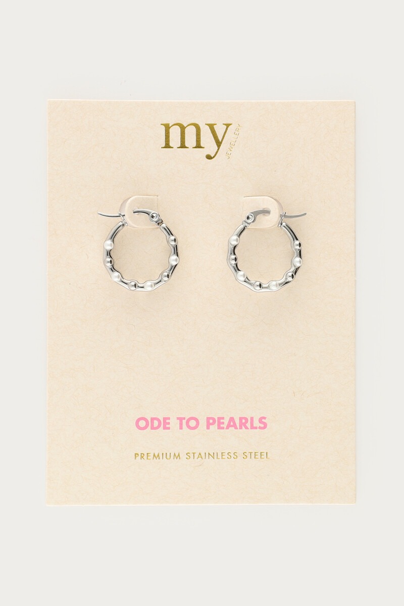 Hoop earrings with dots and mini faux pearls | My Jewellery