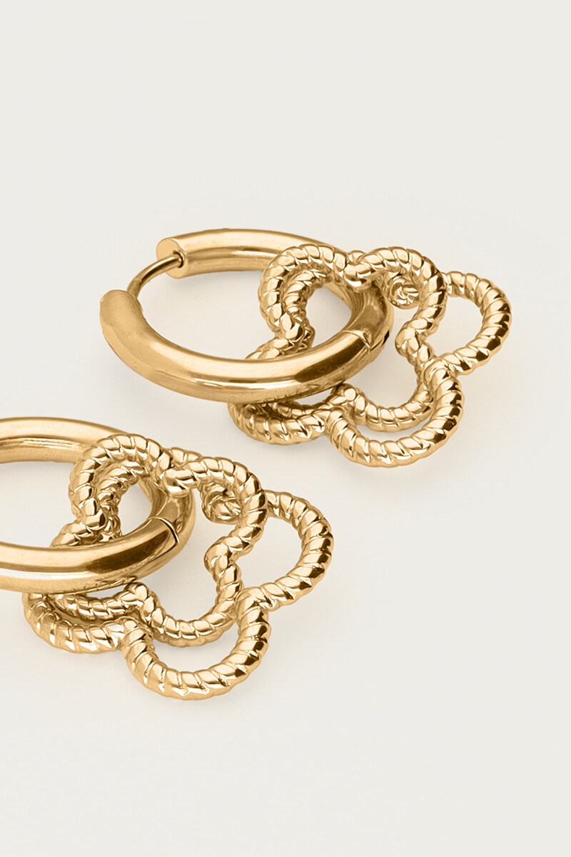 Hoop earrings with double clover | My Jewellery