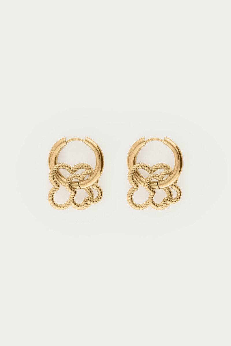 Hoop earrings with double clover | My Jewellery