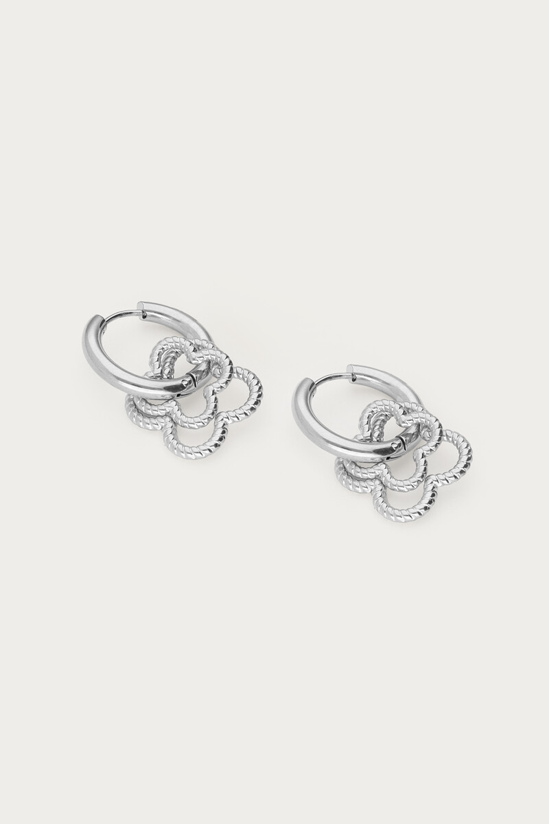 Hoop earrings with double clover | My Jewellery