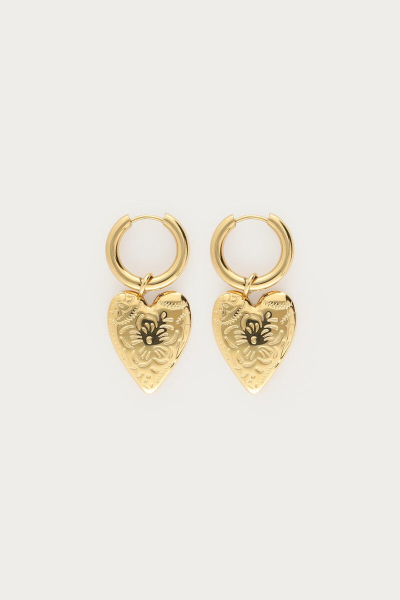 Earrings with engraved heart | My Jewellery