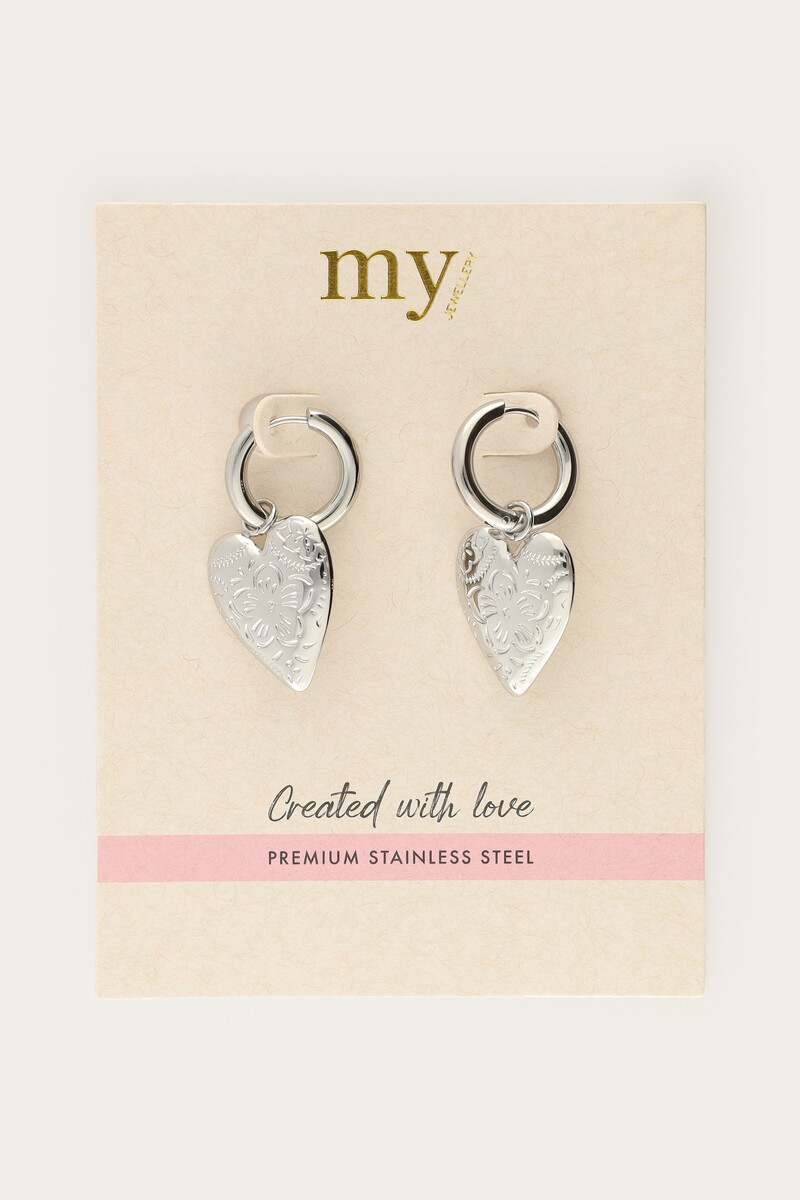 Earrings with engraved heart | My Jewellery