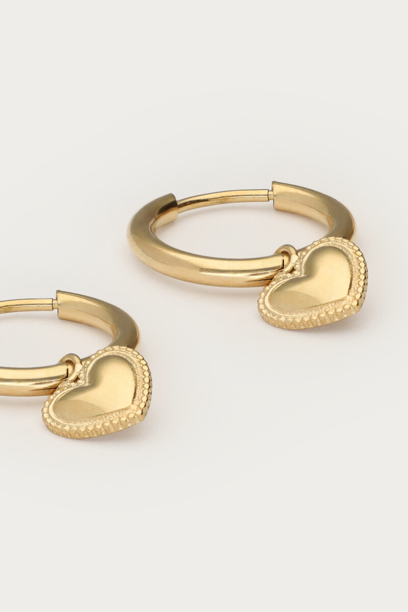 Hoop earrings with heart charm | My Jewellery