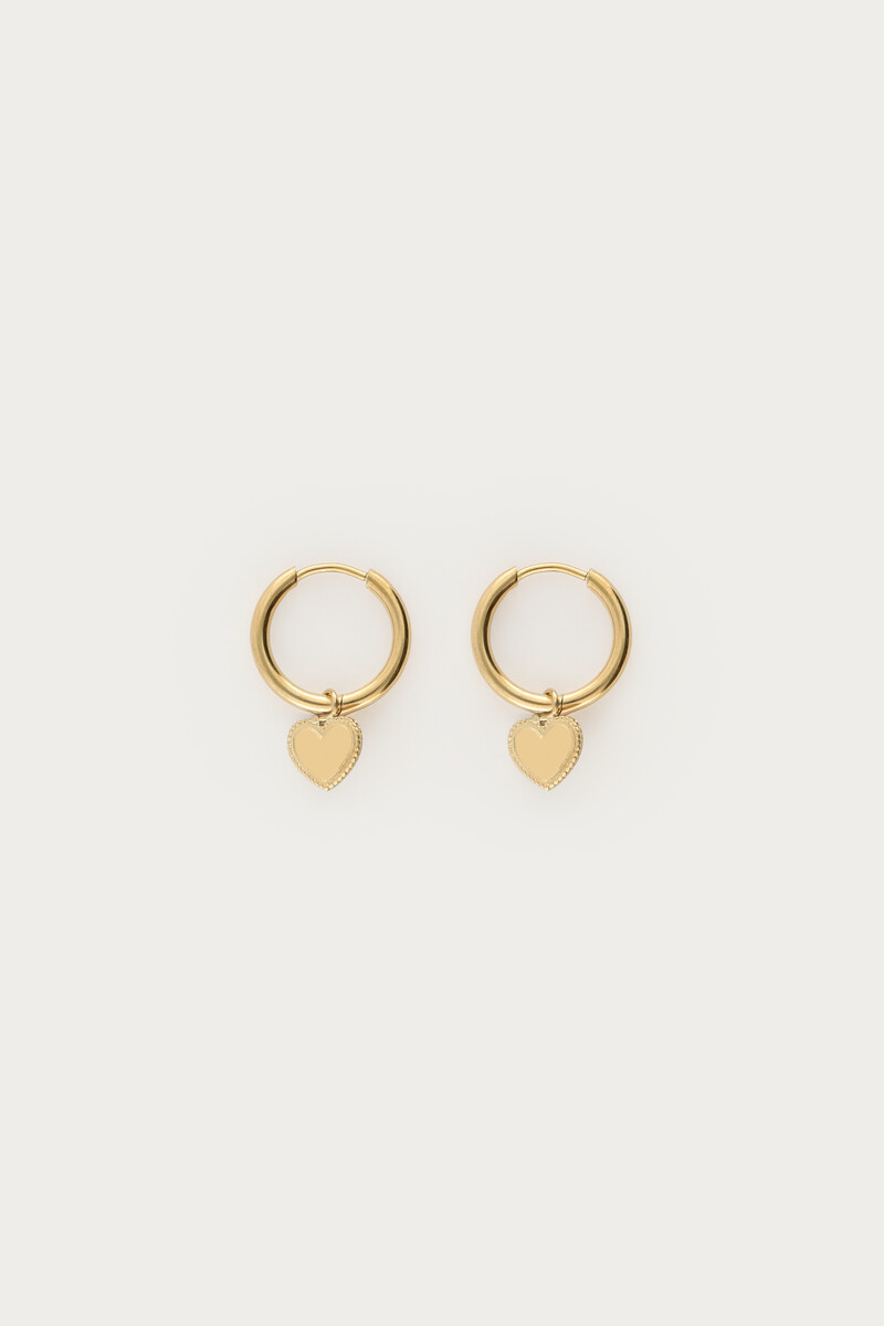 Hoop earrings with heart charm | My Jewellery