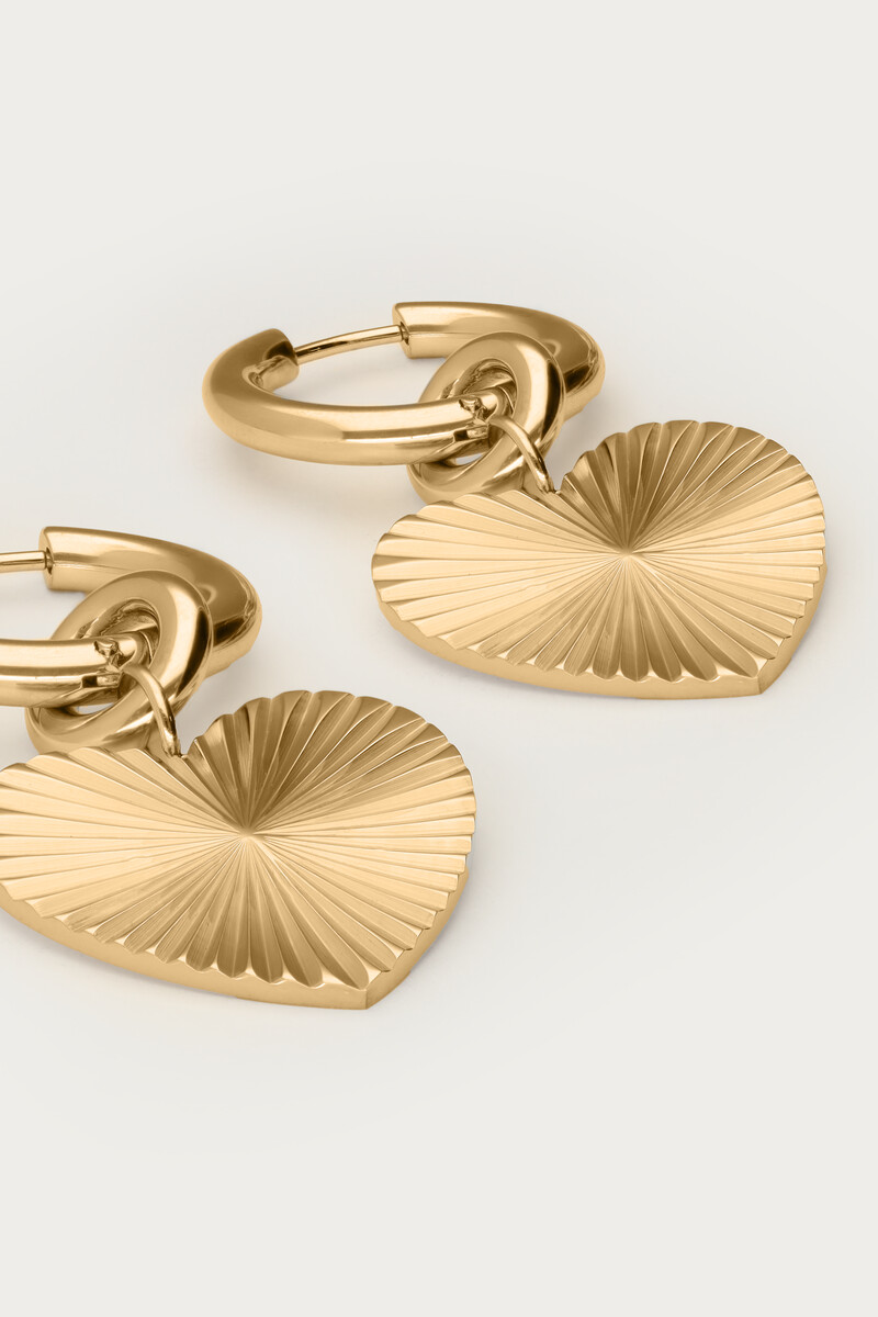 Hoop earrings with heart charm | My Jewellery