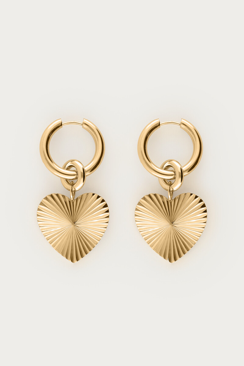 Hoop earrings with heart charm | My Jewellery