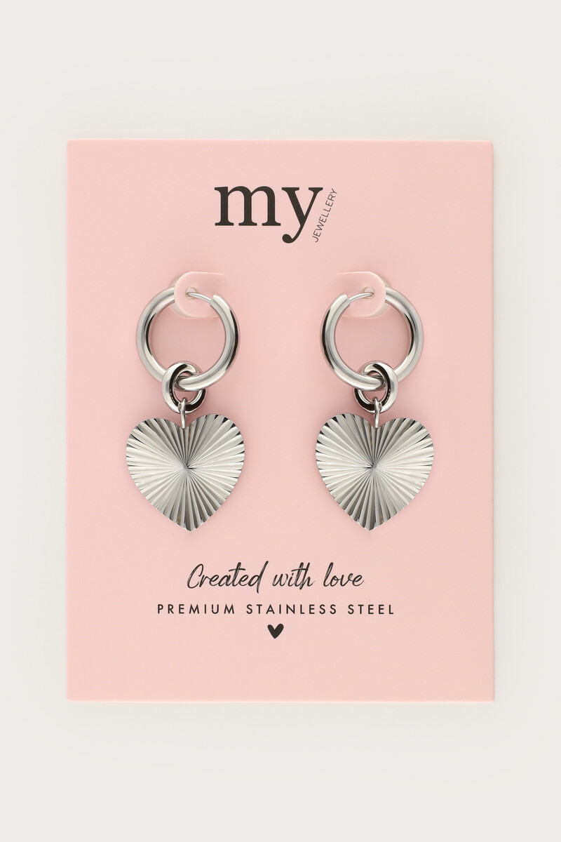 Hoop earrings with heart charm | My Jewellery
