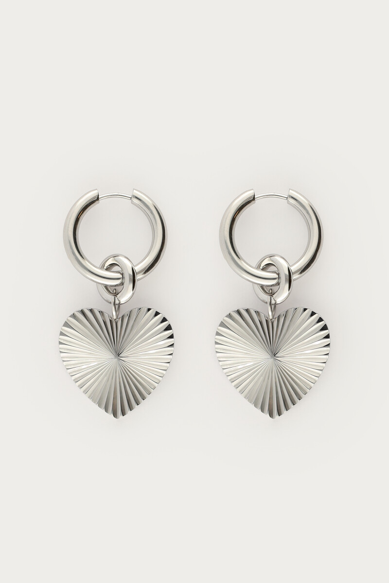 Hoop earrings with heart charm | My Jewellery