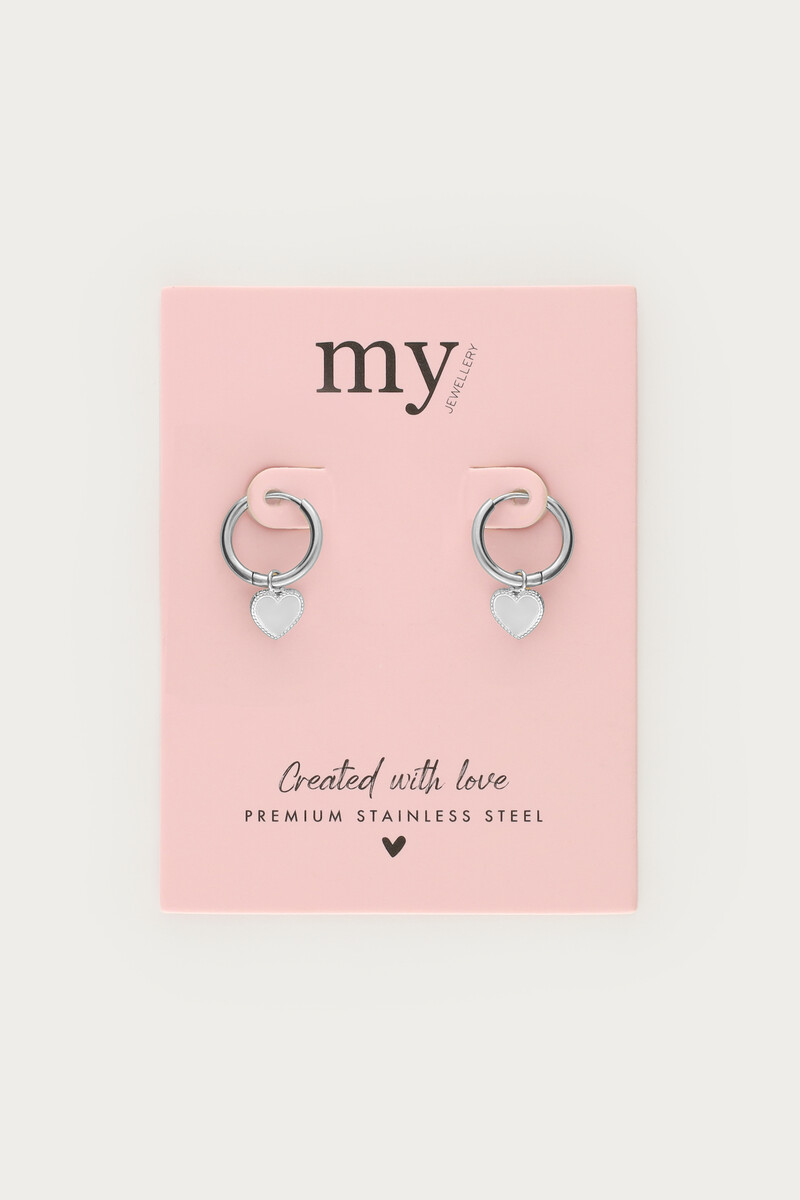 Hoop earrings with heart charm | My Jewellery