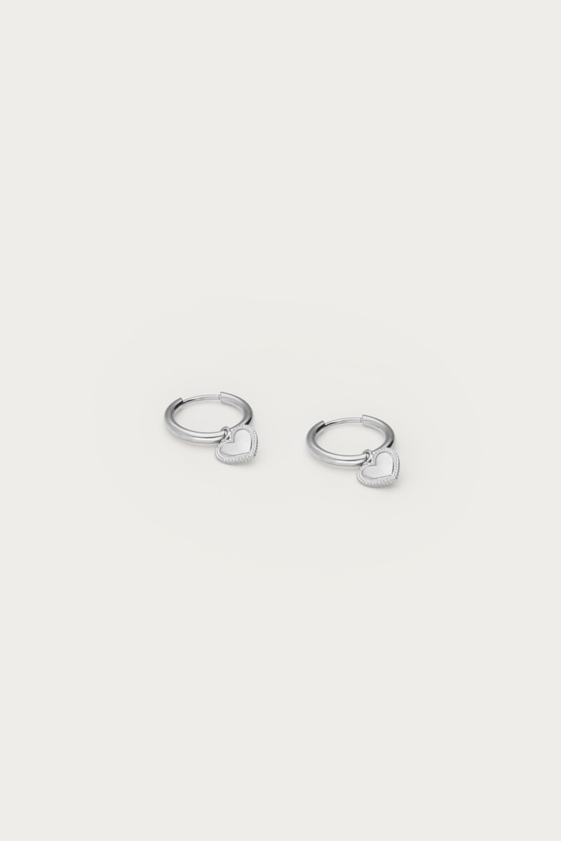 Hoop earrings with heart charm | My Jewellery