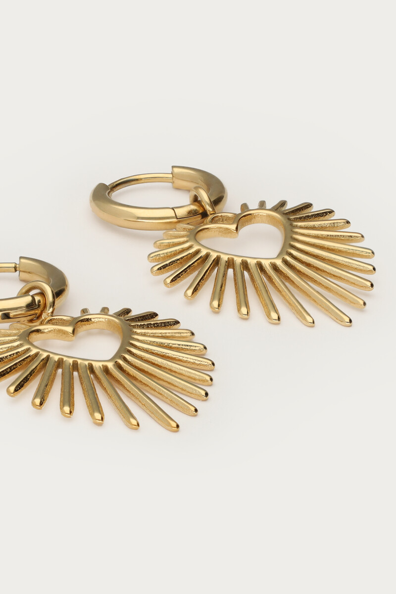 Hoop earrings with heart sun beam | My Jewellery