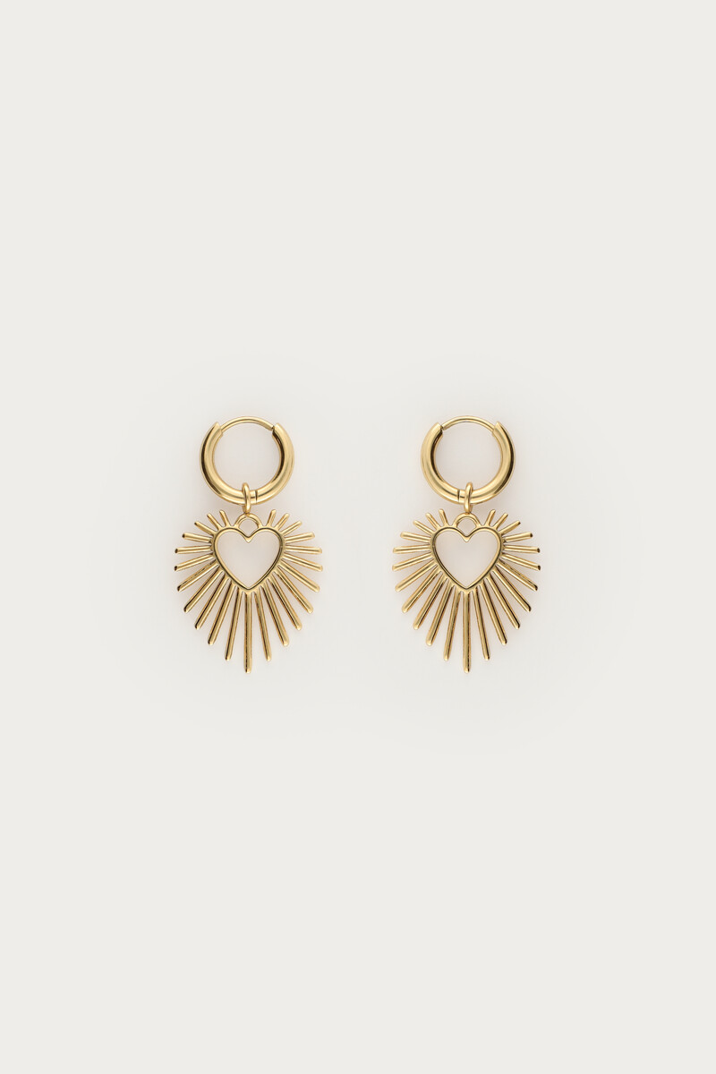 Hoop earrings with heart sun beam | My Jewellery