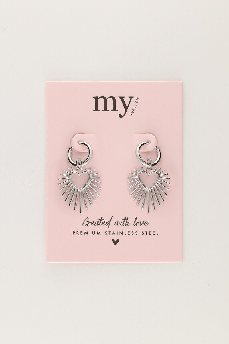Hoop earrings with heart sun beam | My Jewellery