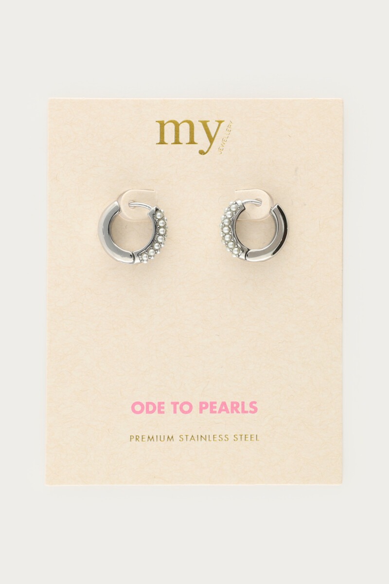 Hoop earrings with mini faux pearls | My Jewellery