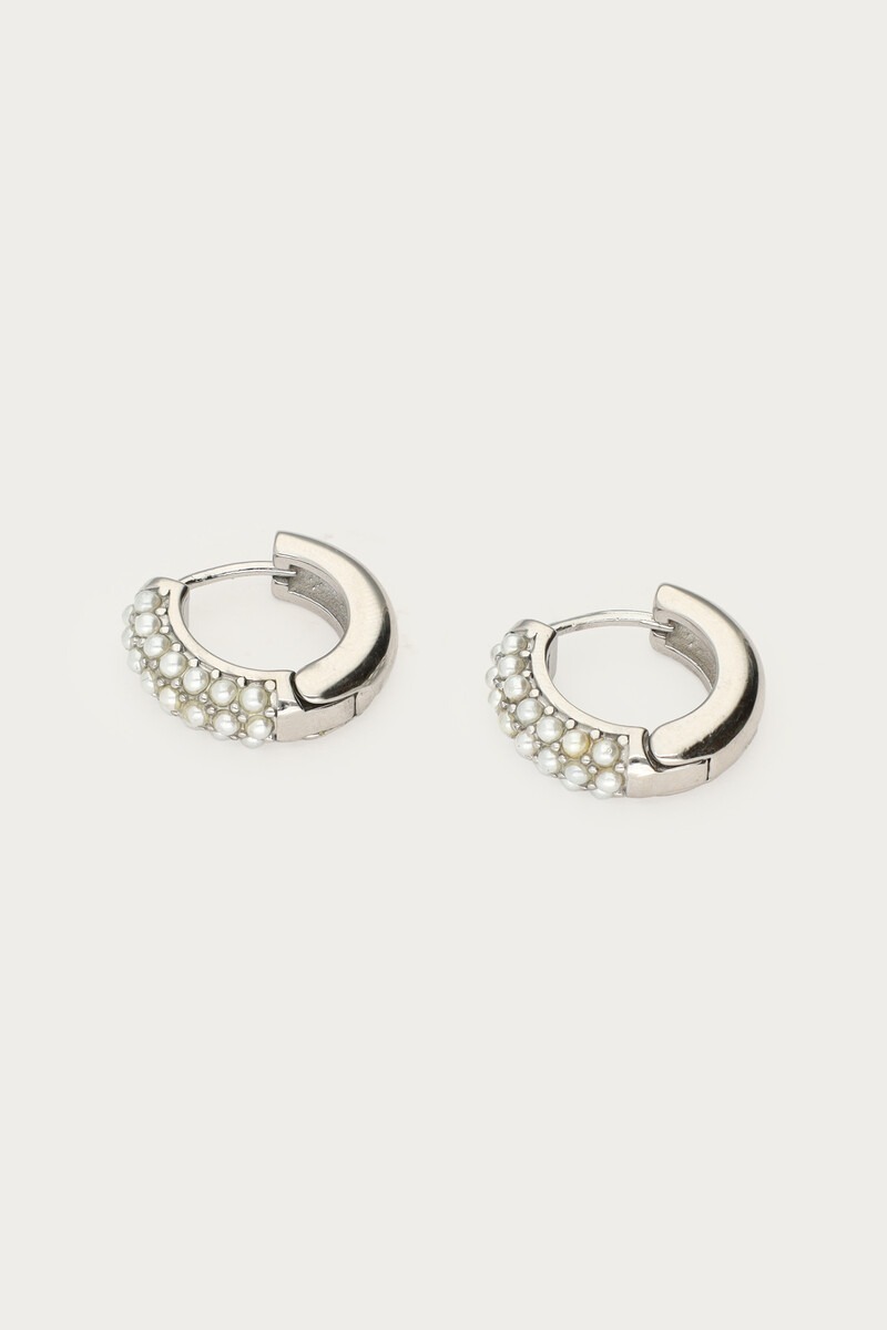 Hoop earrings with mini faux pearls | My Jewellery