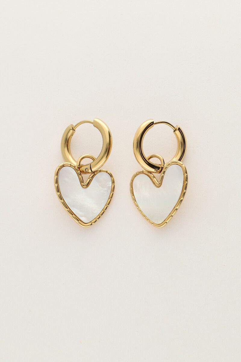 Earrings with mother of pearl heart | My Jewellery