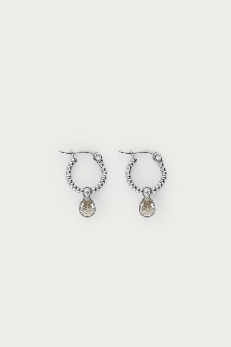 Hoop earrings with rhinestone pear drop | My Jewellery