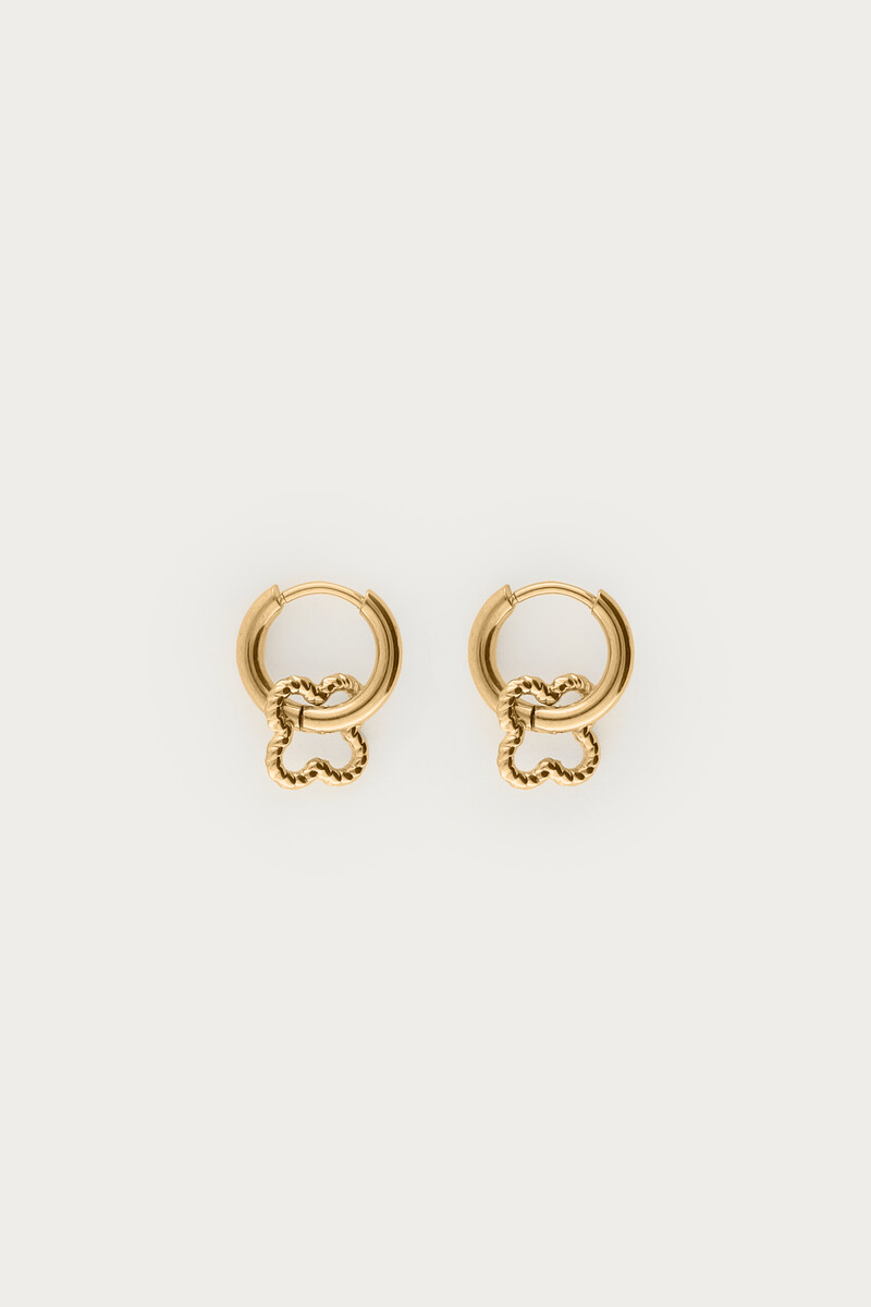 Hoop earrings with small clover | My Jewellery