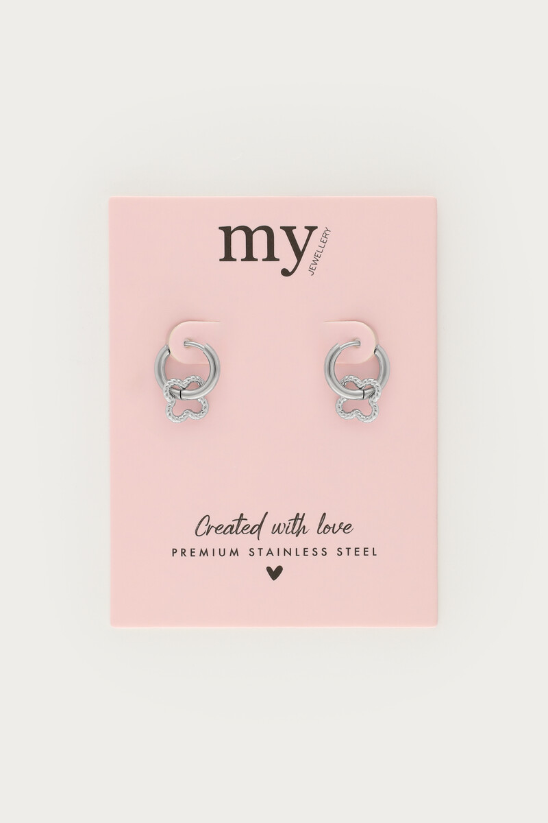 Hoop earrings with small clover | My Jewellery