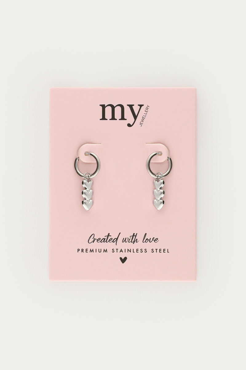 Hoop earrings with three hearts | My Jewellery