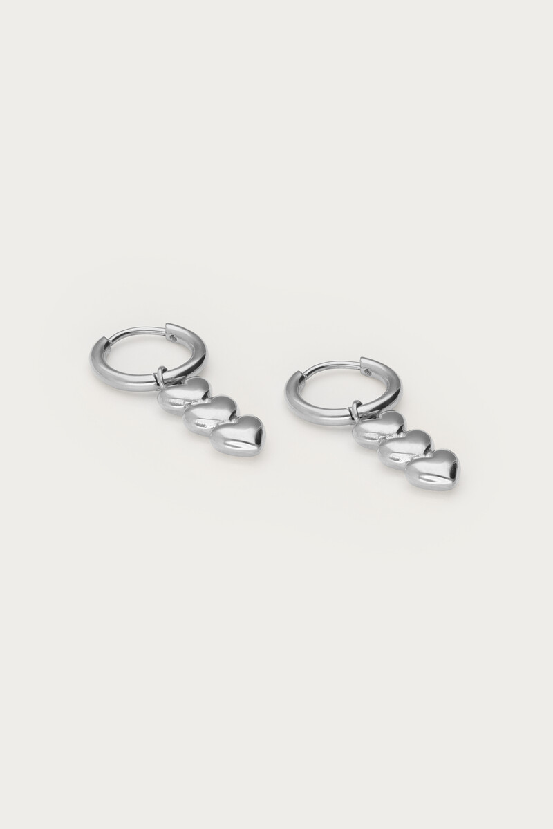 Hoop earrings with three hearts | My Jewellery