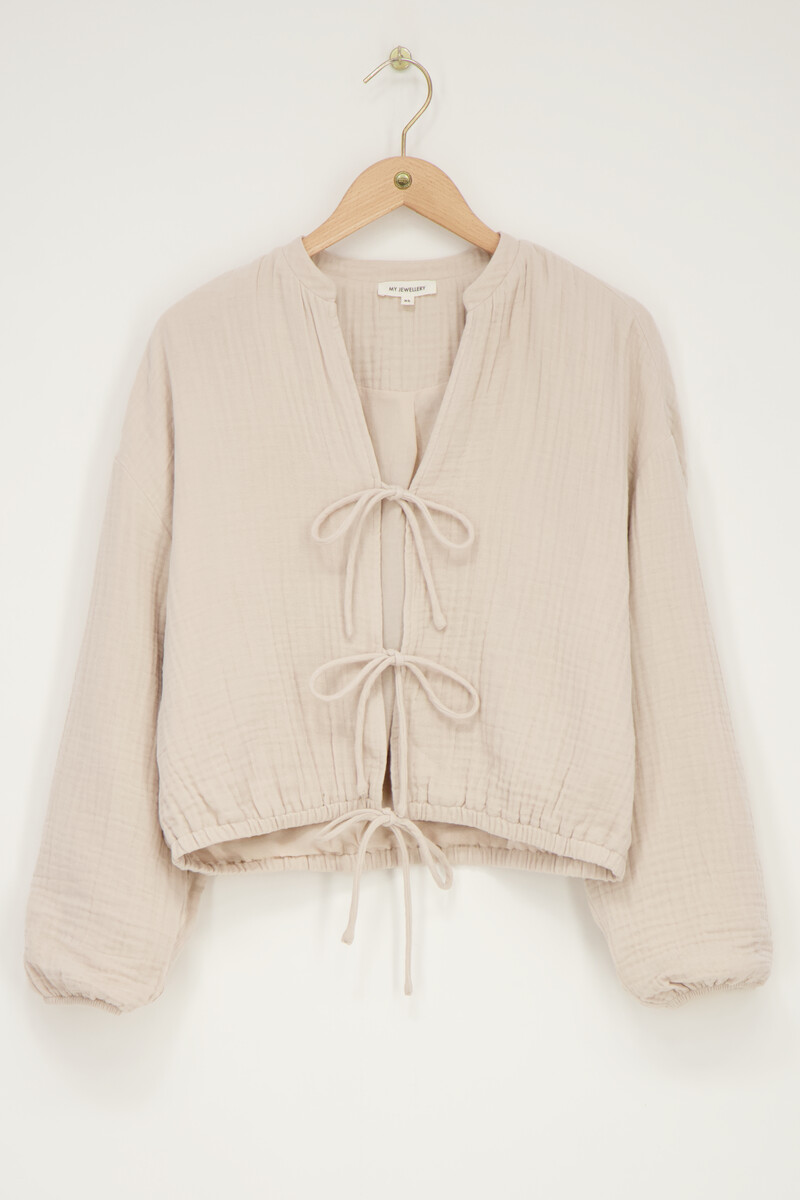 Hydrophilic beige blouse with bows | My Jewellery