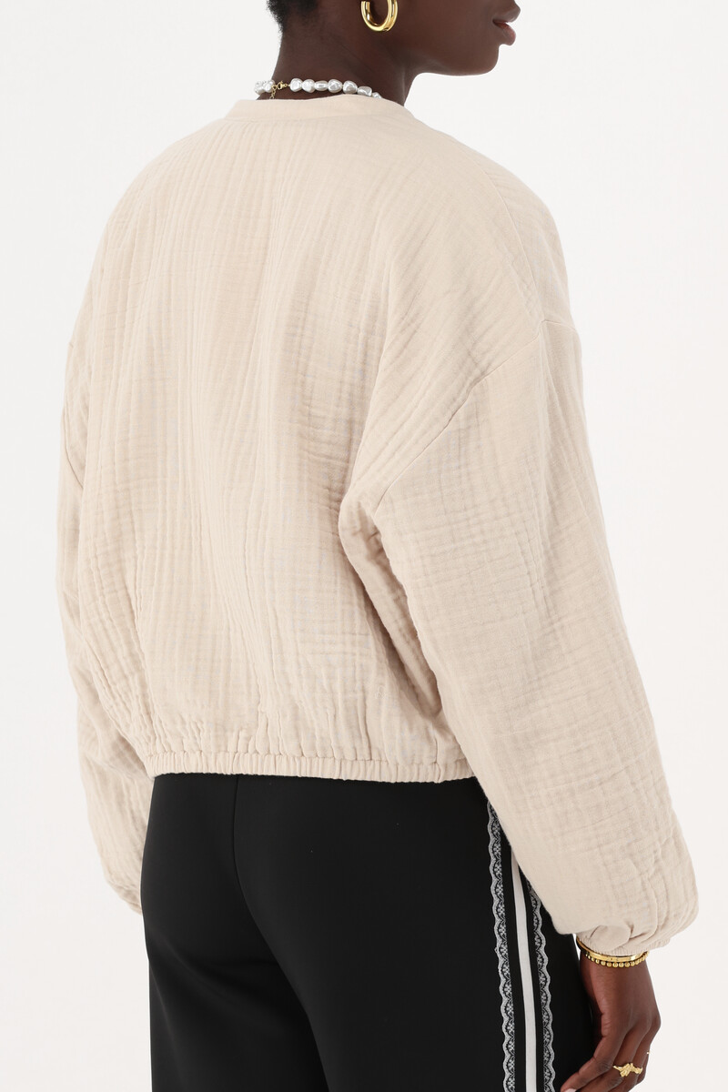 Beige mousseline blouse with bows | My Jewellery