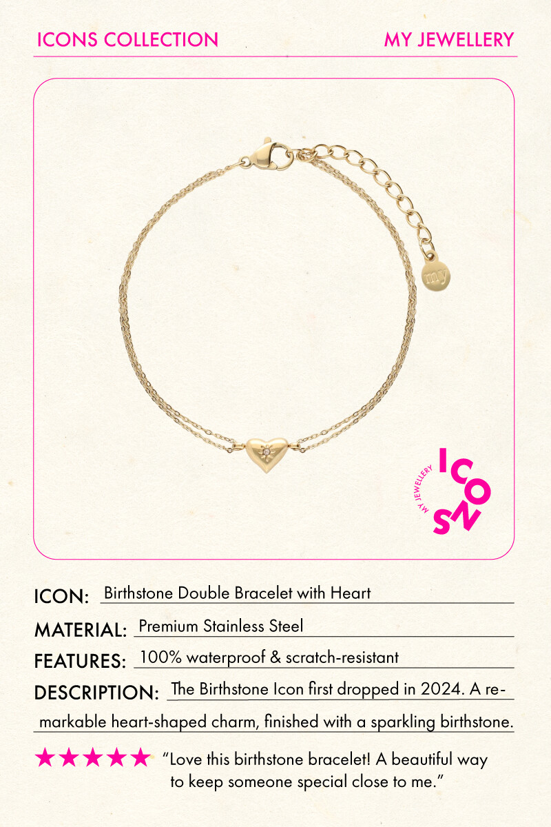 Minimalist double bracelet with birthstone | My Jewellery