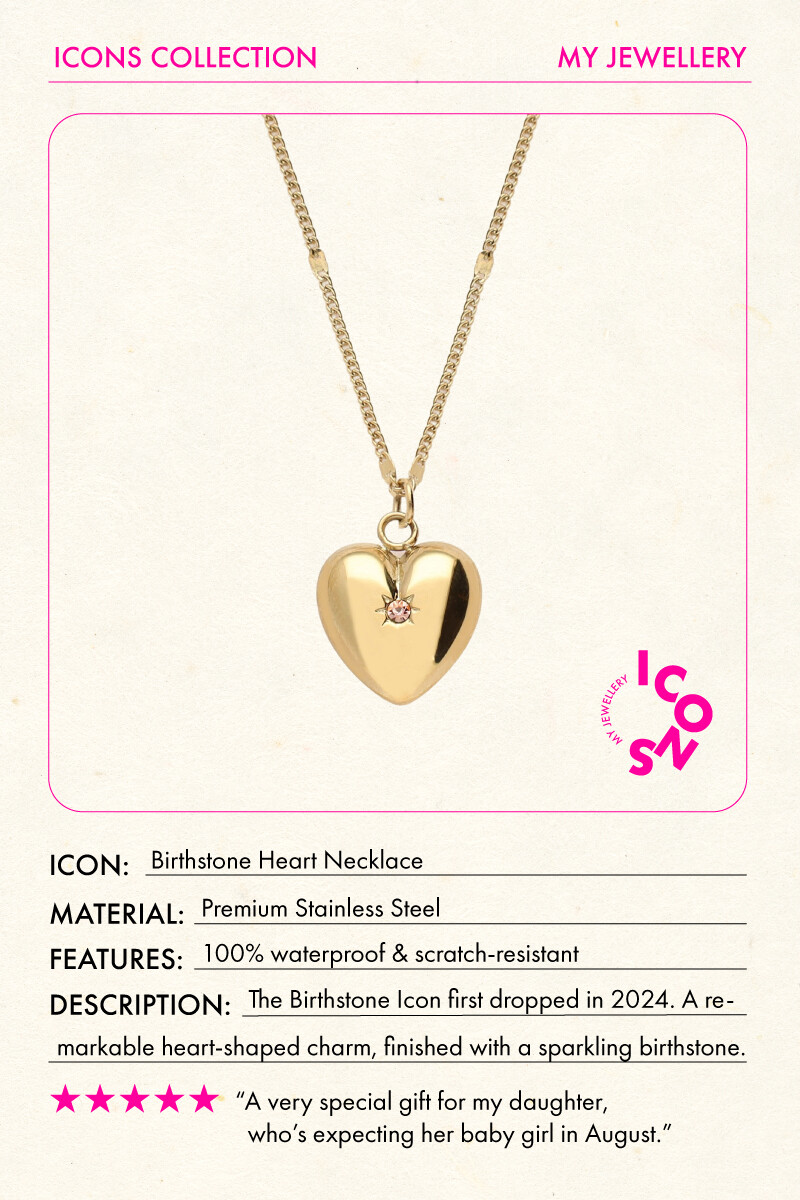 Necklace with heart and birthstone | My Jewellery