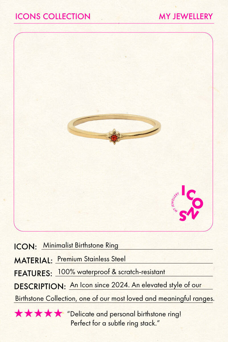 Minimalistic birthstone ring | My Jewellery
