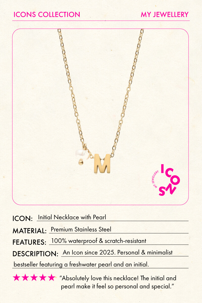 Initial necklace with freshwater pearl | My Jewellery