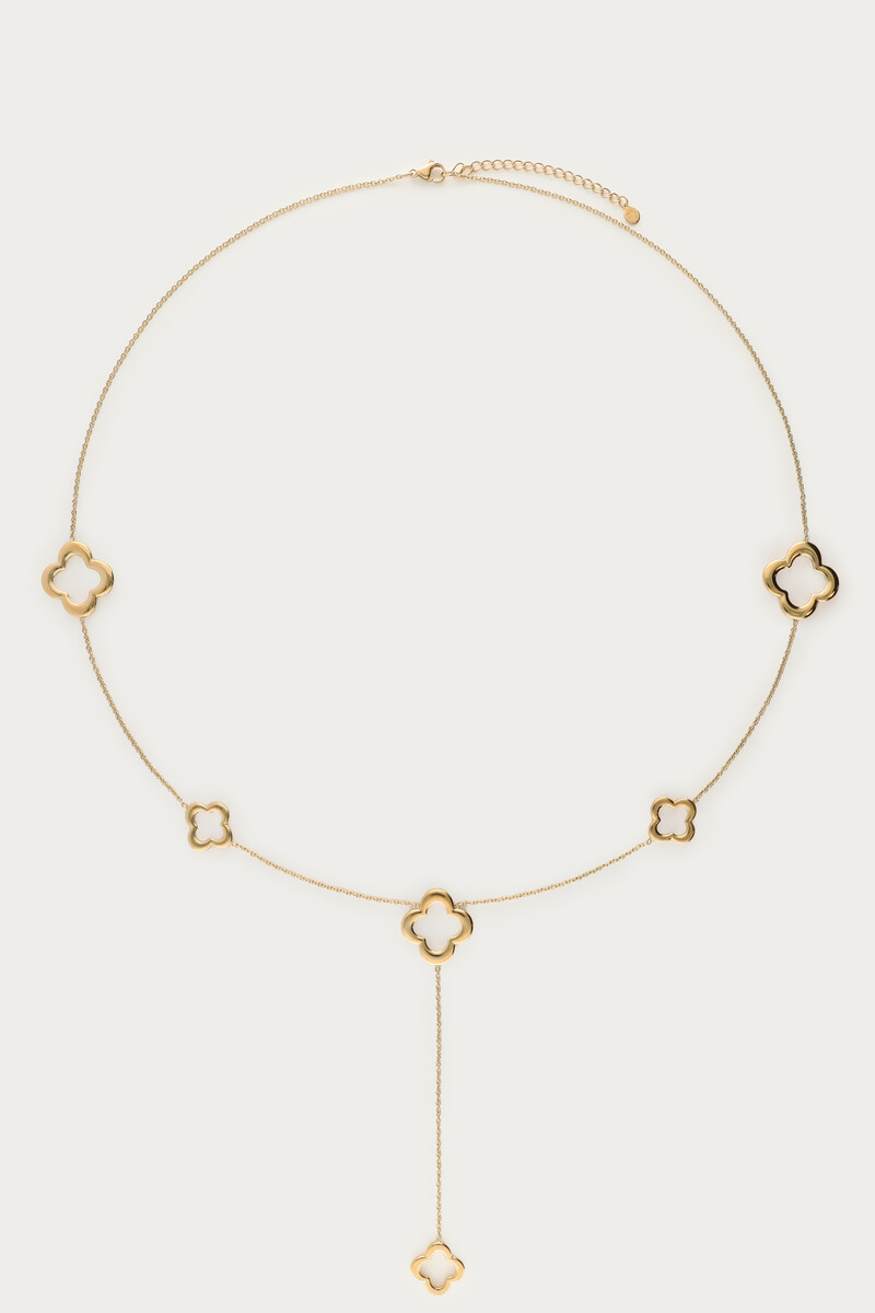 Iconic lange ketting met klavertjes