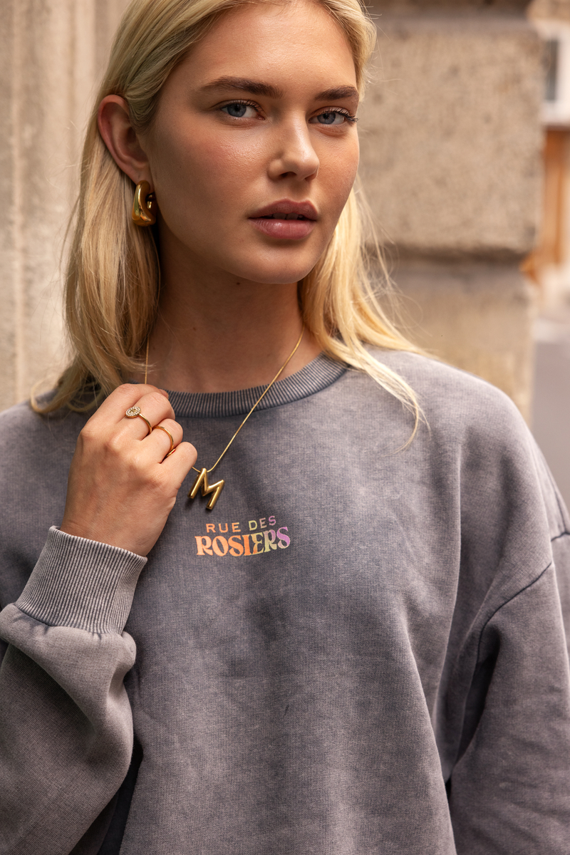 Dark grey sweater "Rue des rosiers" | My Jewellery