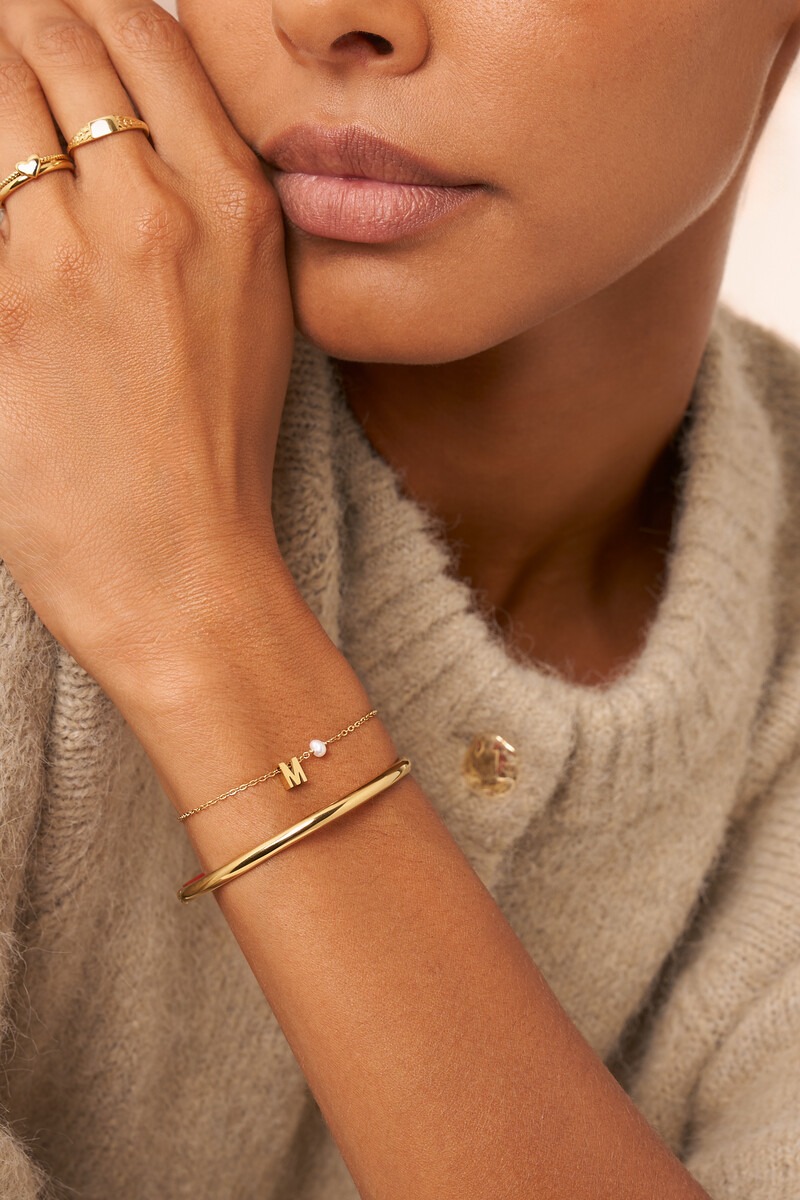 Initial bracelet with freshwater pearl | My Jewellery
