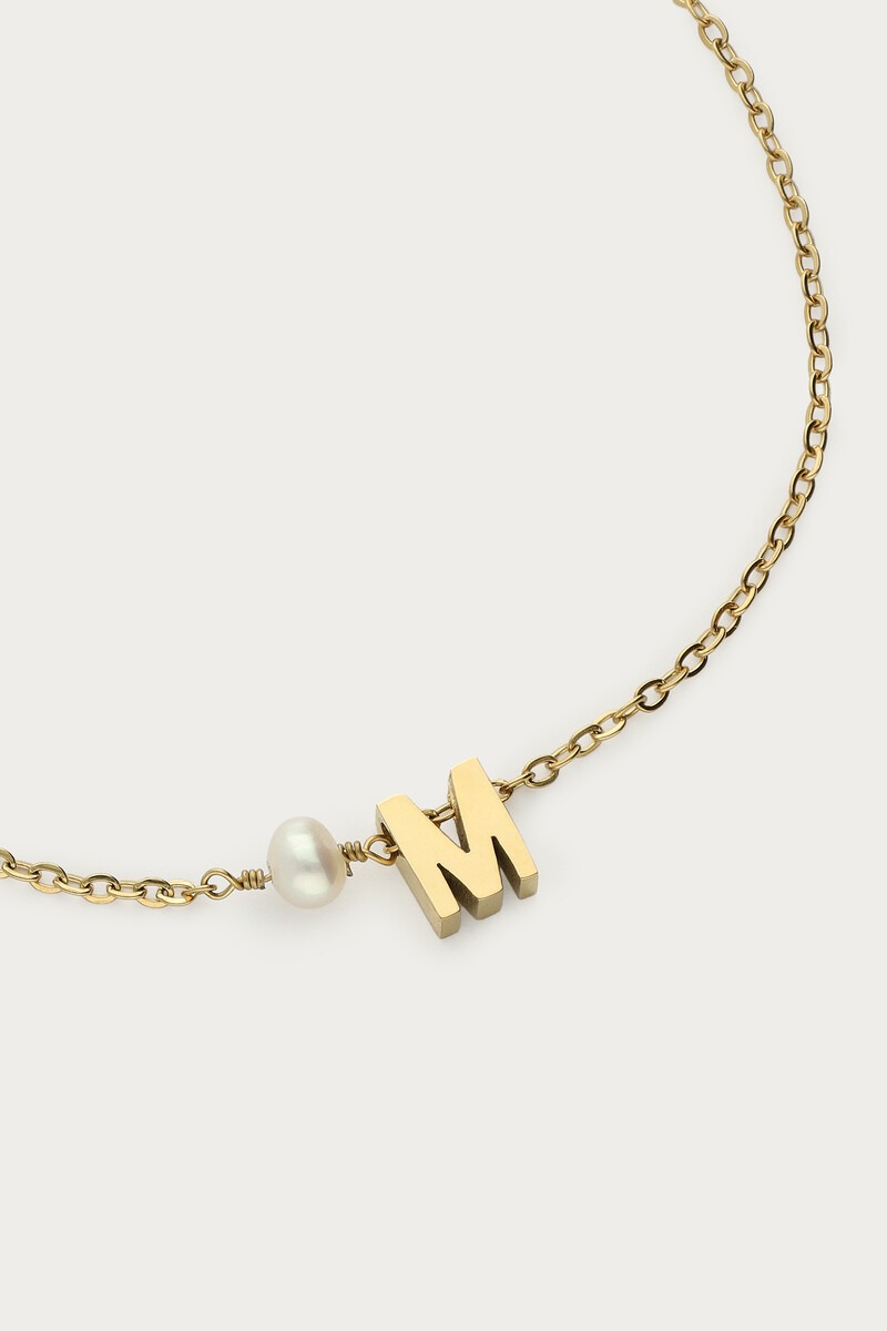 Initial bracelet with freshwater pearl | My Jewellery