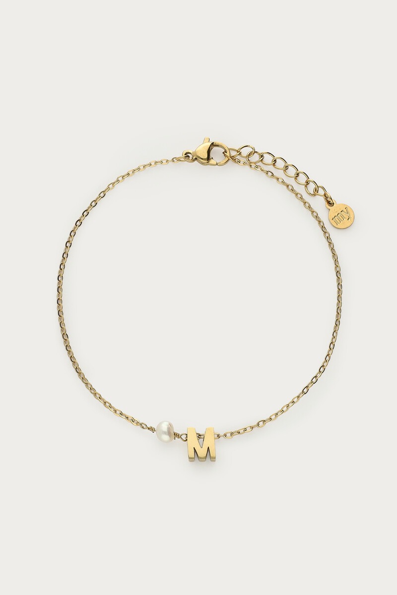 Initial bracelet with freshwater pearl | My Jewellery