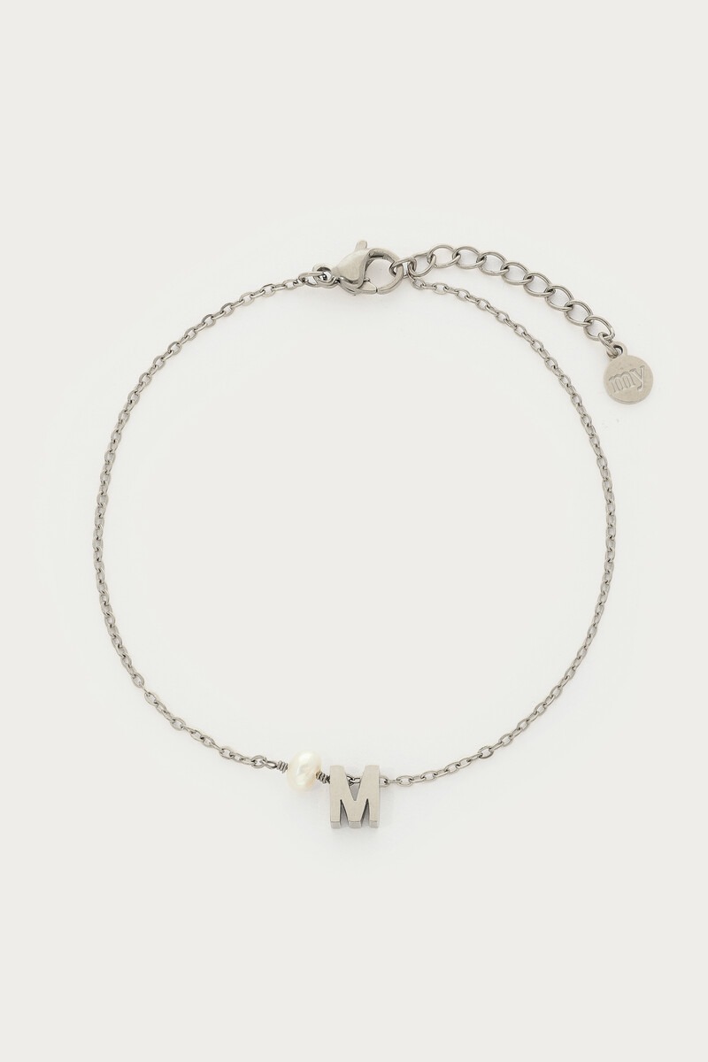 Initial bracelet with freshwater pearl | My Jewellery